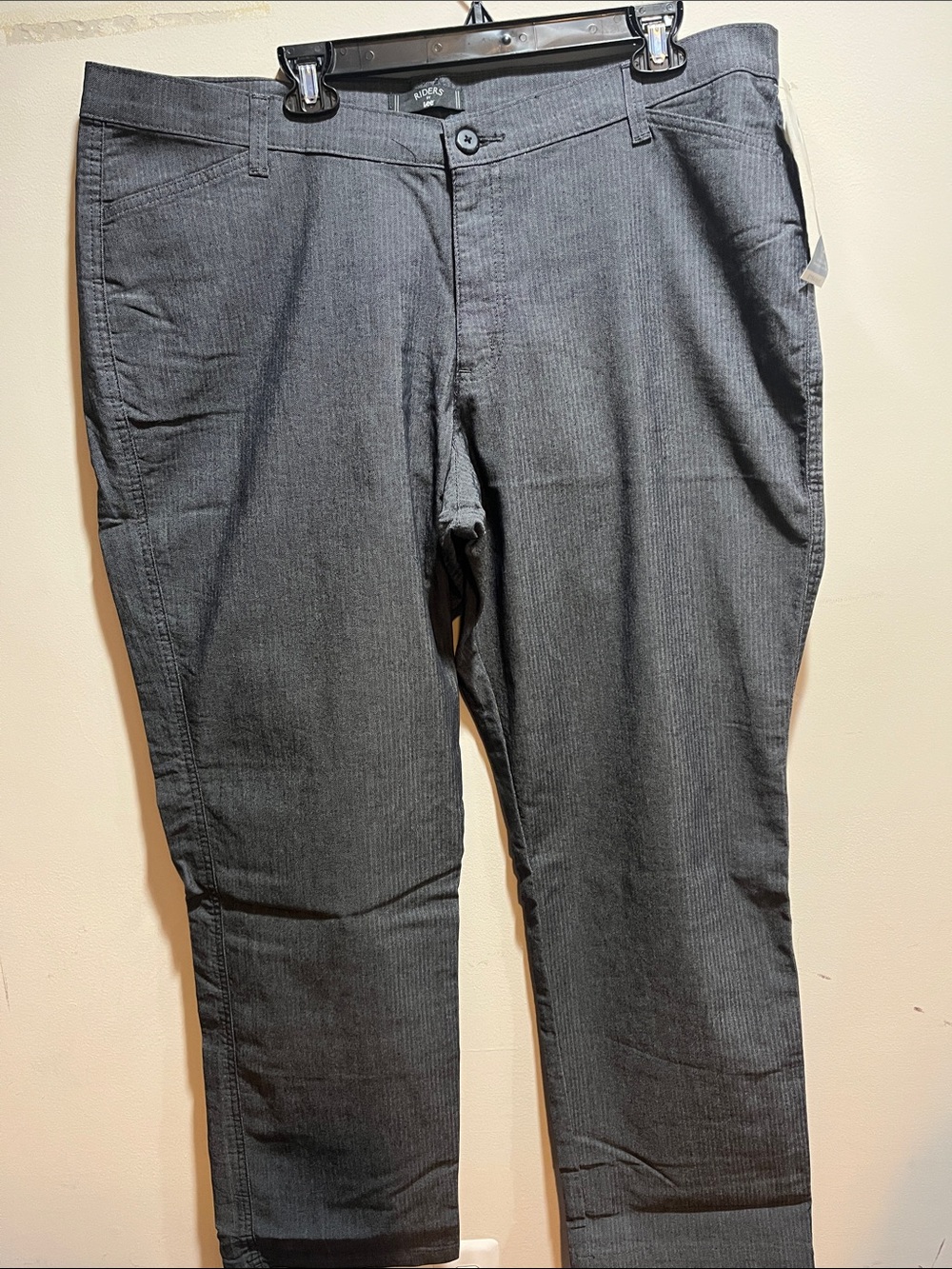 Riders by LEE Herringbone Stretch Pants Straight Leg Womens 20W Tummy Control
